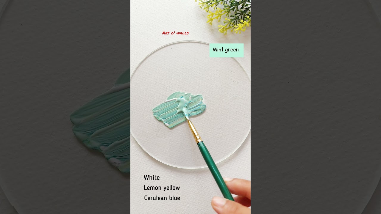 mint green color mixing acrylic paints