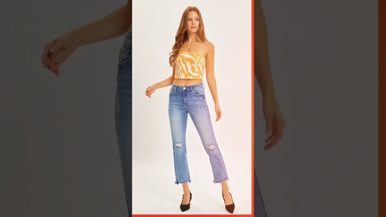 RISEN | FullSize | HighRise | Distressed |Cropped | StraightJeans | Straight | Jeans