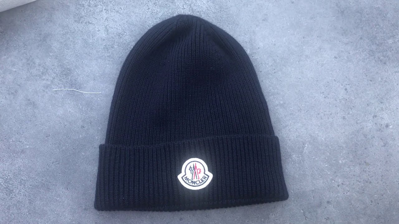 Moncler Knit Cap Hat Rib-knit Beanie // Blue Men // UNBOXING
