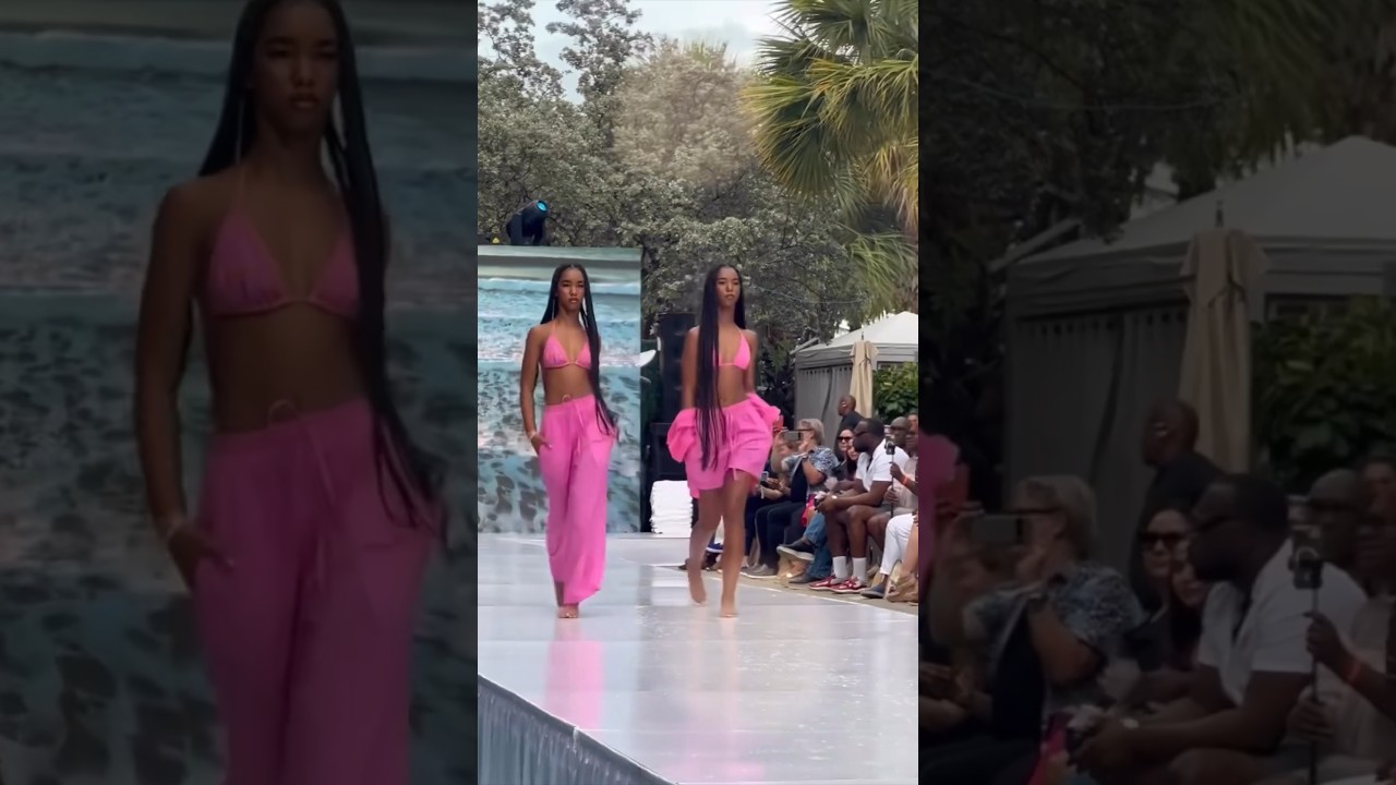 P Diddy Twins Jessie & D’Lila Combs Walks Liberty & Justice Fashion Show During Miami Swim Week