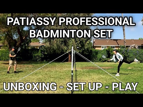 Patiassy Professional Badminton Set with 4 Carbon Aluminum Rackets Unboxing Video