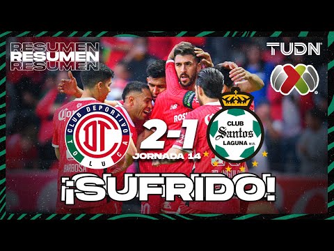Resumen y goles - Toluca 2-1 Santos | Liga MX - J14 Clausura 2025 | TUDN