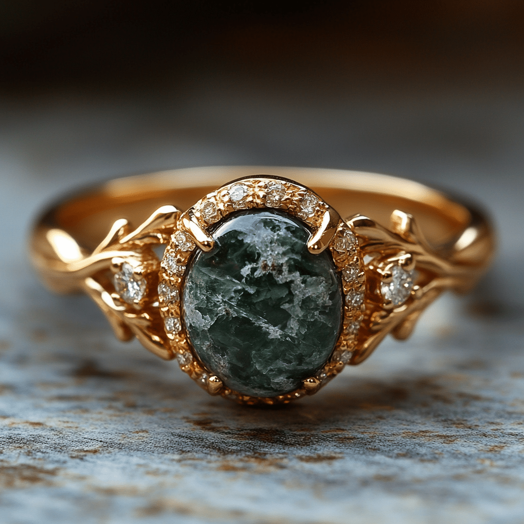 Moss Agate Engagement Ring A Unique Gem For Love 2 Image 43197