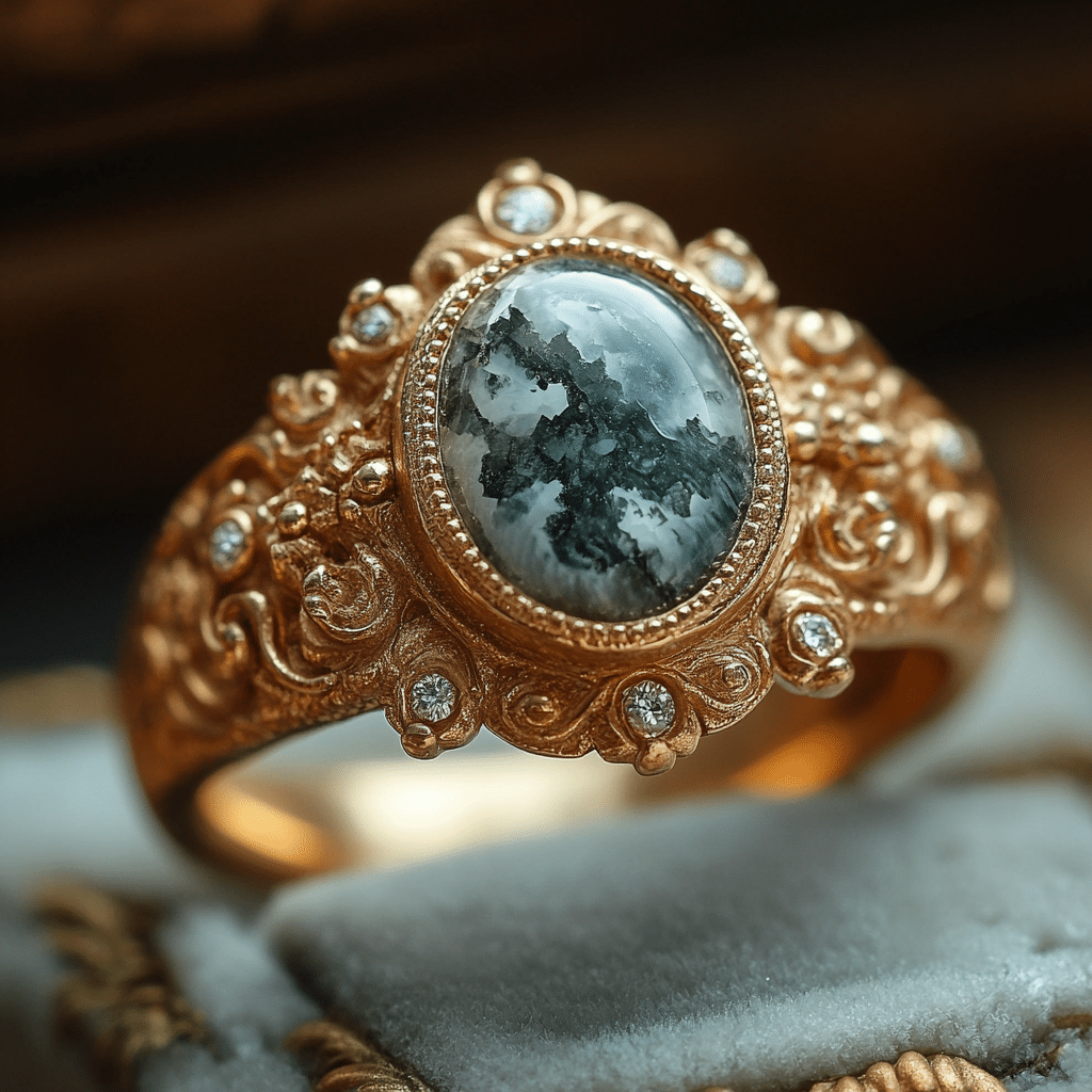 Moss Agate Engagement Ring A Unique Gem For Love 3 Image 43198