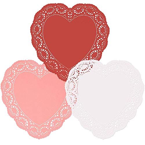 Gift Boutique Count Heart Doilies Red Pink and White Paper Lace Doilies for Valentine Day Decorations Crafts for Valentine's Day