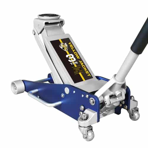 YELLOW JACKET Floor Jack Ton Hydraulic Low Profile Aluminum and Steel Racing Car Jack with Fast Lifting Dual Pump for SUV,Truck, MVP,lbs Capacity