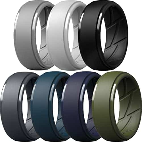 ThunderFit Men's Silicone Rings mm Wide mm Thick Rubber Bands, Breathable,Variety Multipack