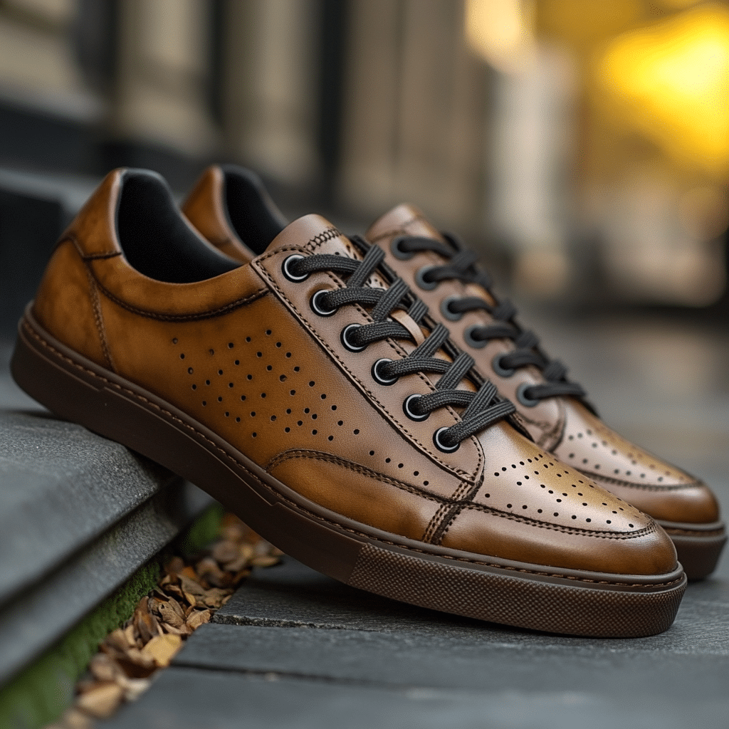 brown sneakers