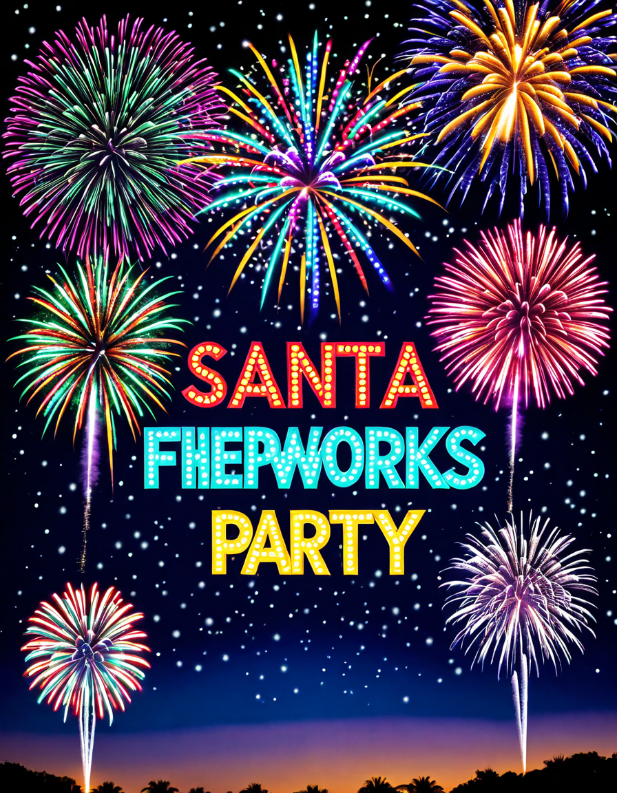 letras de cartel de santa shorty party